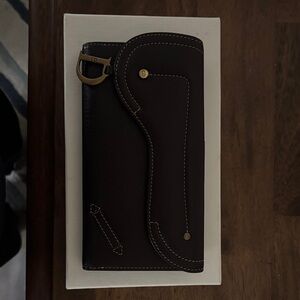 Dior Dark Brown Leather Saddle Wallet